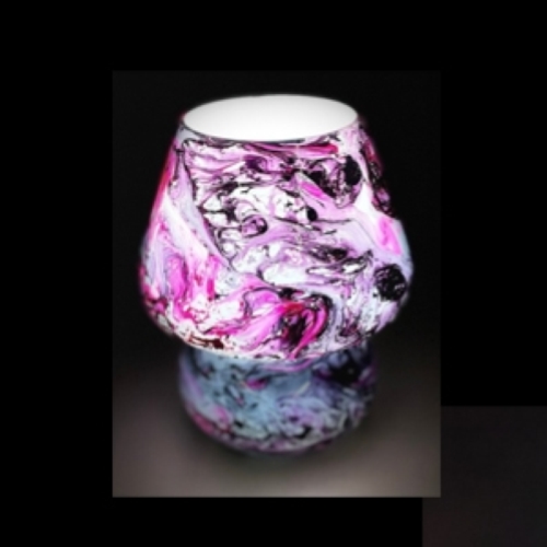 Supernova Handmade Lamp in painted glass h. 25 cm.