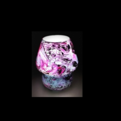 Lampada da tavolo in vetro dipinta Supernova h. 17 cm.