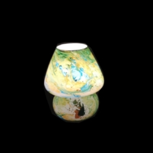 Lampada da tavolo in vetro dipinta Nebula h. 17 cm.