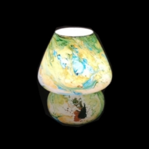 Lampada da tavolo in vetro dipinta Nebula h. 23 cm.