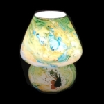 Lampada da tavolo in vetro dipinta Nebula h. 32 cm.