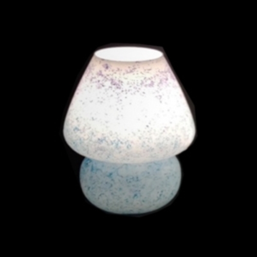 Lampada da tavolo in vetro dipinta Atlante h. 23 cm.