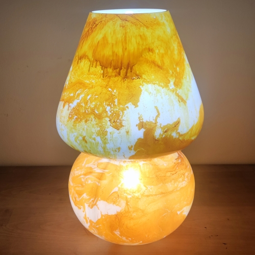 Lampada da tavolo in vetro dipinta Venus h. 64 cm.