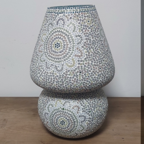 Colored Mandala Handmade Lamp in mosaic glass h. 64 cm.