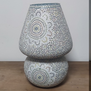 Colored Mandala Handmade Lamp in mosaic glass h. 64 cm.