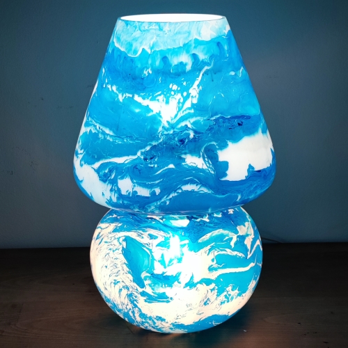Ocean Handmade Lamp in painted glass h. 64 cm.