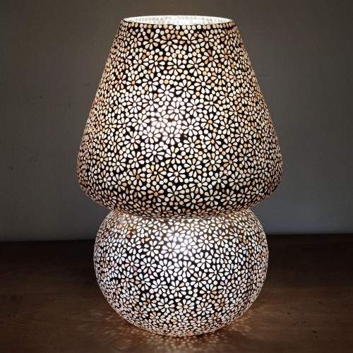 Yellow Daisy Handmade Lamp in mosaic glass h. 64 cm.