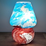 Lampada da tavolo in vetro dipinta Neptune h. 64 cm.