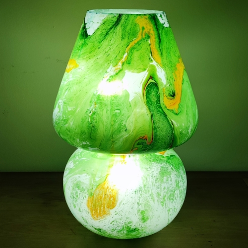 Lampada da tavolo in vetro dipinta Nebula h. 64 cm.