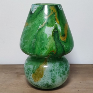 Lampada da tavolo in vetro dipinta Nebula h. 64 cm.