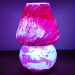 Lampada da tavolo in vetro dipinta Antares h. 64 cm.