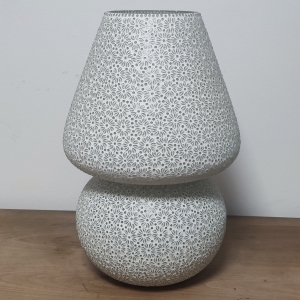 White Daisy Handmade Lamp in mosaic glass h. 64 cm.