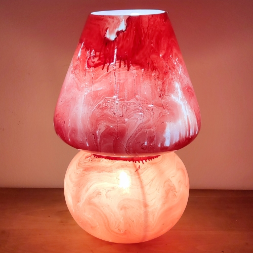 Lampada da tavolo in vetro dipinta Orion h. 64 cm.