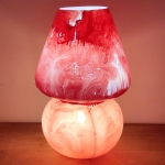 Lampada da tavolo in vetro dipinta Orion h. 64 cm.