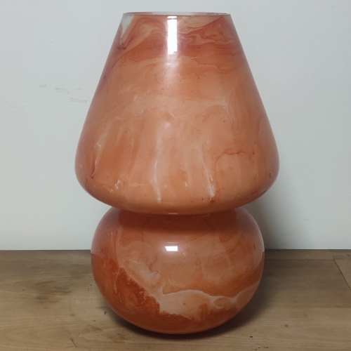 Lampada da tavolo in vetro dipinta Mars h. 64 cm.