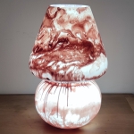 Lampada da tavolo in vetro dipinta h. 64 cm.
