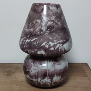 Lampada da tavolo in vetro dipinta h. 64 cm.