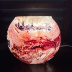 Lampada da tavolo in vetro dipinta Marmo h. 17 cm.