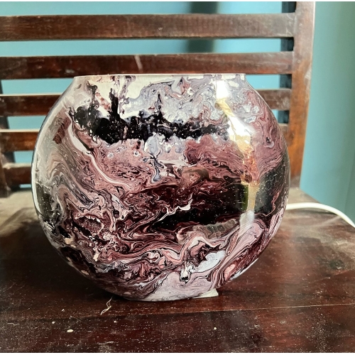 Lampada da tavolo in vetro dipinta Marmo h. 17 cm.