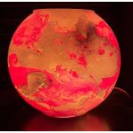 Lampada da tavolo in vetro dipinta Rosa h. 23 cm.