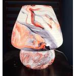 Lampada da tavolo in vetro dipinta Marmo h. 32 cm.