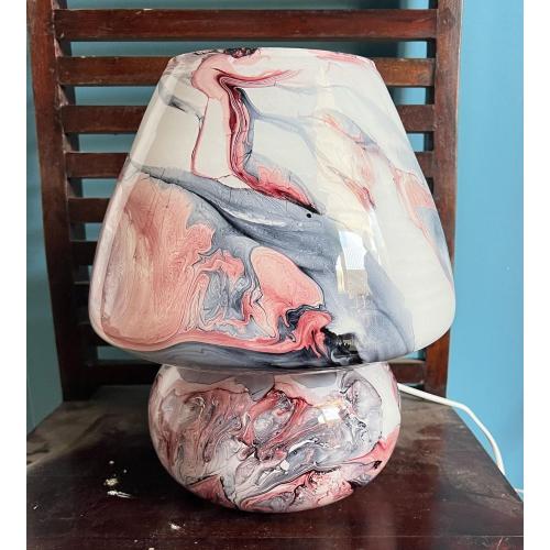 Lampada da tavolo in vetro dipinta Marmo h. 32 cm.