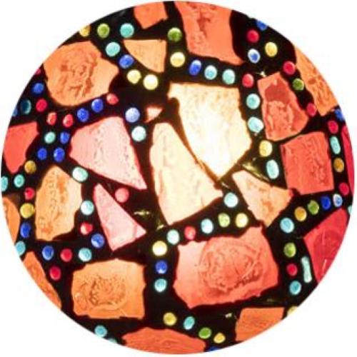 Red Harlequin Handmade Lamp in mosaic glass h. 32 cm.