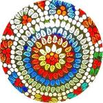 Lampada da tavolo in vetro mosaicata Colored mandala h. 23 cm.