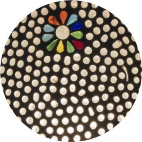 Lampada da tavolo in vetro mosaicata Black Daisy h. 45 cm.