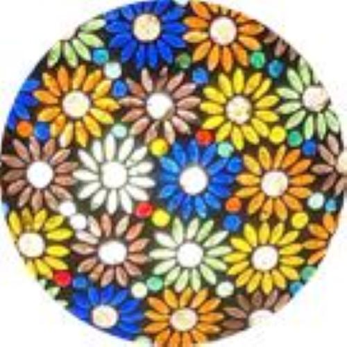 Mirror Daisy Handmade Lamp in mosaic glass h. 17 cm.
