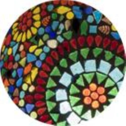 Lampada da tavolo in vetro mosaicata Rainbow h. 64 cm.