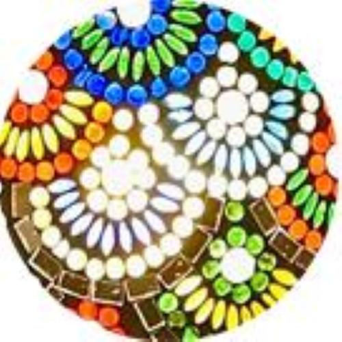 Lampada da tavolo in vetro mosaicata Magic Rings h. 64 cm.