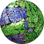 Lampada da tavolo in vetro mosaicata Green Bay h. 64 cm.