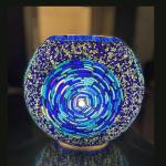 Lampada da tavolo in vetro mosaicata Blue Churi h. 32 cm.