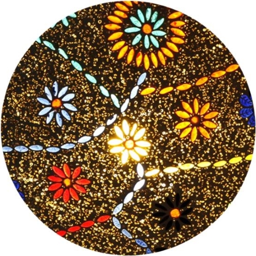 Lampada da tavolo in vetro mosaicata Floral Gray h. 64 cm.