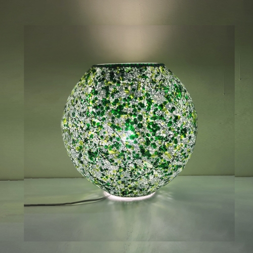 Forest Glow Handmade Lamp in mosaic glass h. 17 cm.