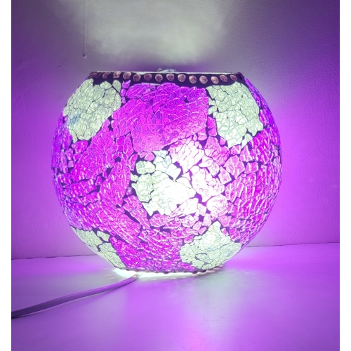 Purple Reflections Handmade Lamp in mosaic glass h. 32 cm.