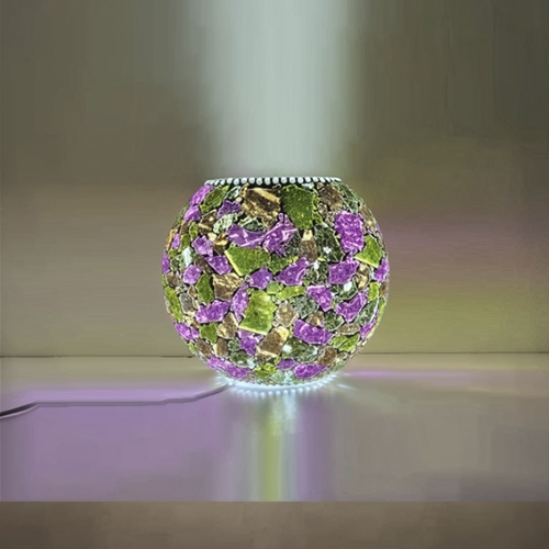 Lampada da tavolo in vetro dipinta Tropical Bloom h. 17 cm.