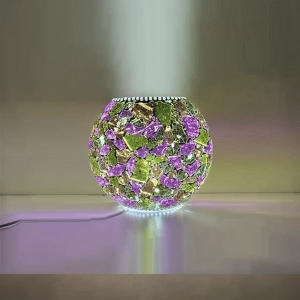 Lampada da tavolo in vetro dipinta Tropical Bloom h. 17 cm.