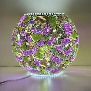 Tropical Bloom Handmade Lamp in painted glass h. 32 cm.