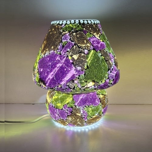 Tropical Bloom Handmade Lamp in painted glass h. 32 cm.