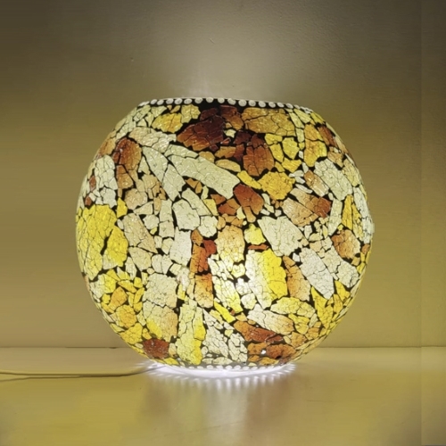Lampada da tavolo in vetro mosaicata Amber Flame h. 32 cm.