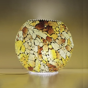 Lampada da tavolo in vetro mosaicata Amber Flame h. 32 cm.
