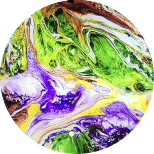 Lampada da tavolo in vetro dipinta Earth Bloom h. 32 cm.