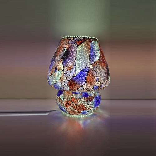 Lampada da tavolo in vetro dipinta Velvet Sky h. 17 cm.