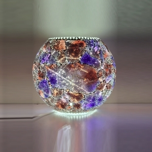 Lampada da tavolo in vetro dipinta Velvet Sky h. 23 cm.