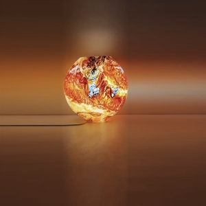 Solar Flame Handmade Lamp in painted glass h. 17 cm.