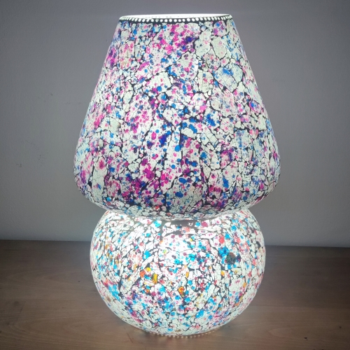 Lavander Garden Handmade Lamp in painted glass h. 32 cm.