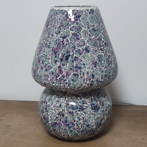 Lavander Garden Handmade Lamp in painted glass h. 32 cm.