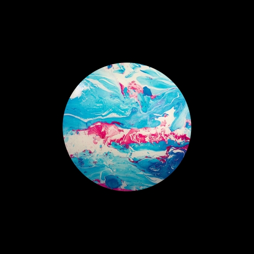 Lampada da tavolo in vetro dipinta Alpha Centauri h. 45 cm.